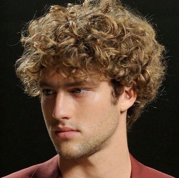 casual curly haircut for men