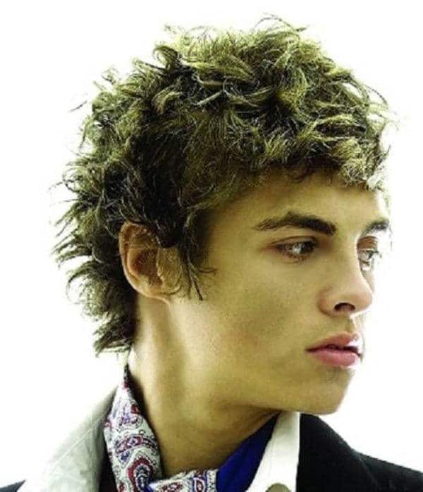curly hair with bangs hairstyle for men