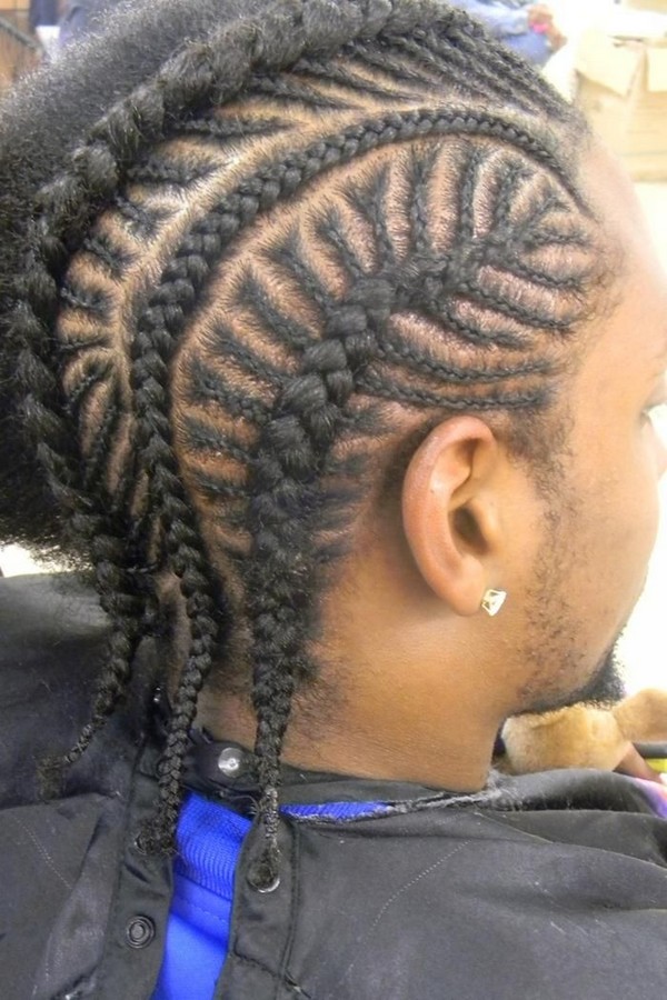 Mens Two French Braids