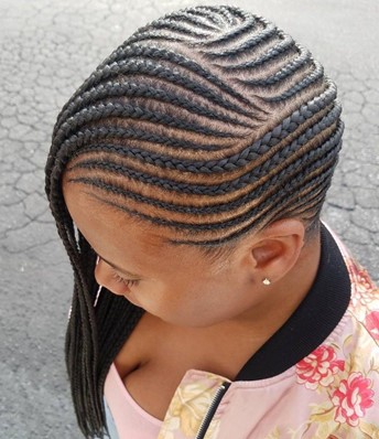 Asymmetrical Fulani braids