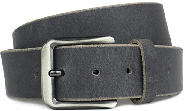 Distressed Blue Leather Belt