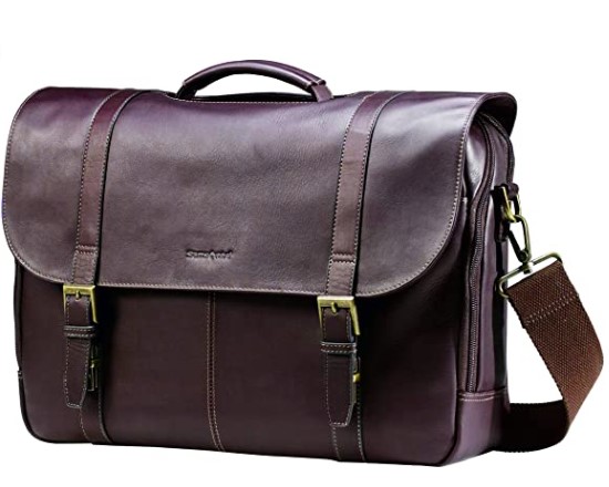 Samsonite Colombian Leather Flap Over Messenger Bag