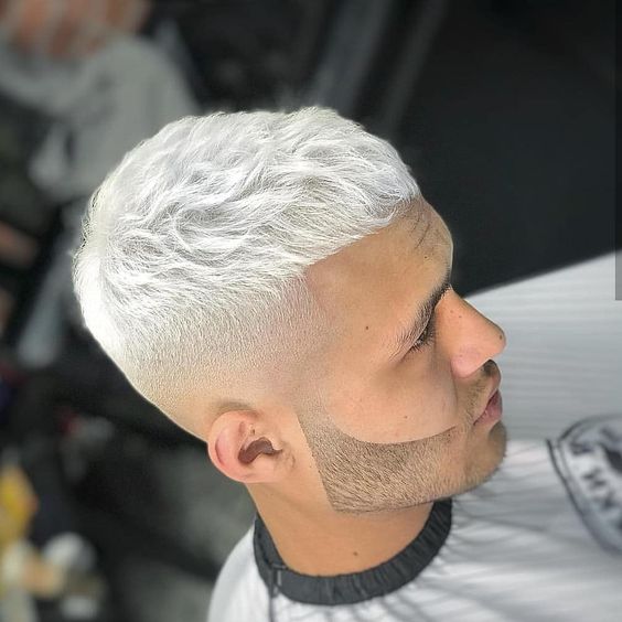 Short Silver Hair with Fade