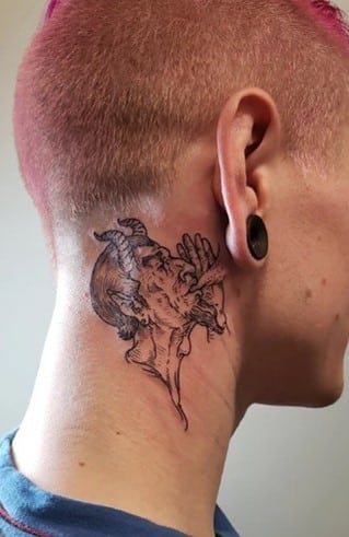 Devil And Angel Neck Tattoos