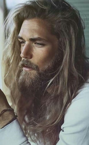 Long Hair with Thick Dense Beard