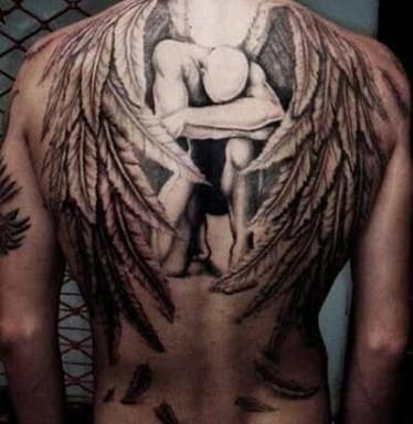 Angel Full back Tattoo