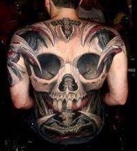 Skull Full back Tattoo