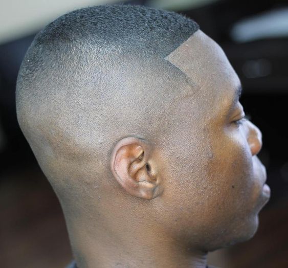 Black mens haircut military style